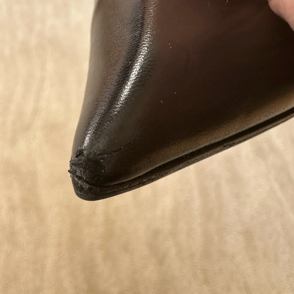 Manolo Blahnik Tuccio Autographed Black Pointy Toe Pumps 70mm Heel Sz IT 36.5